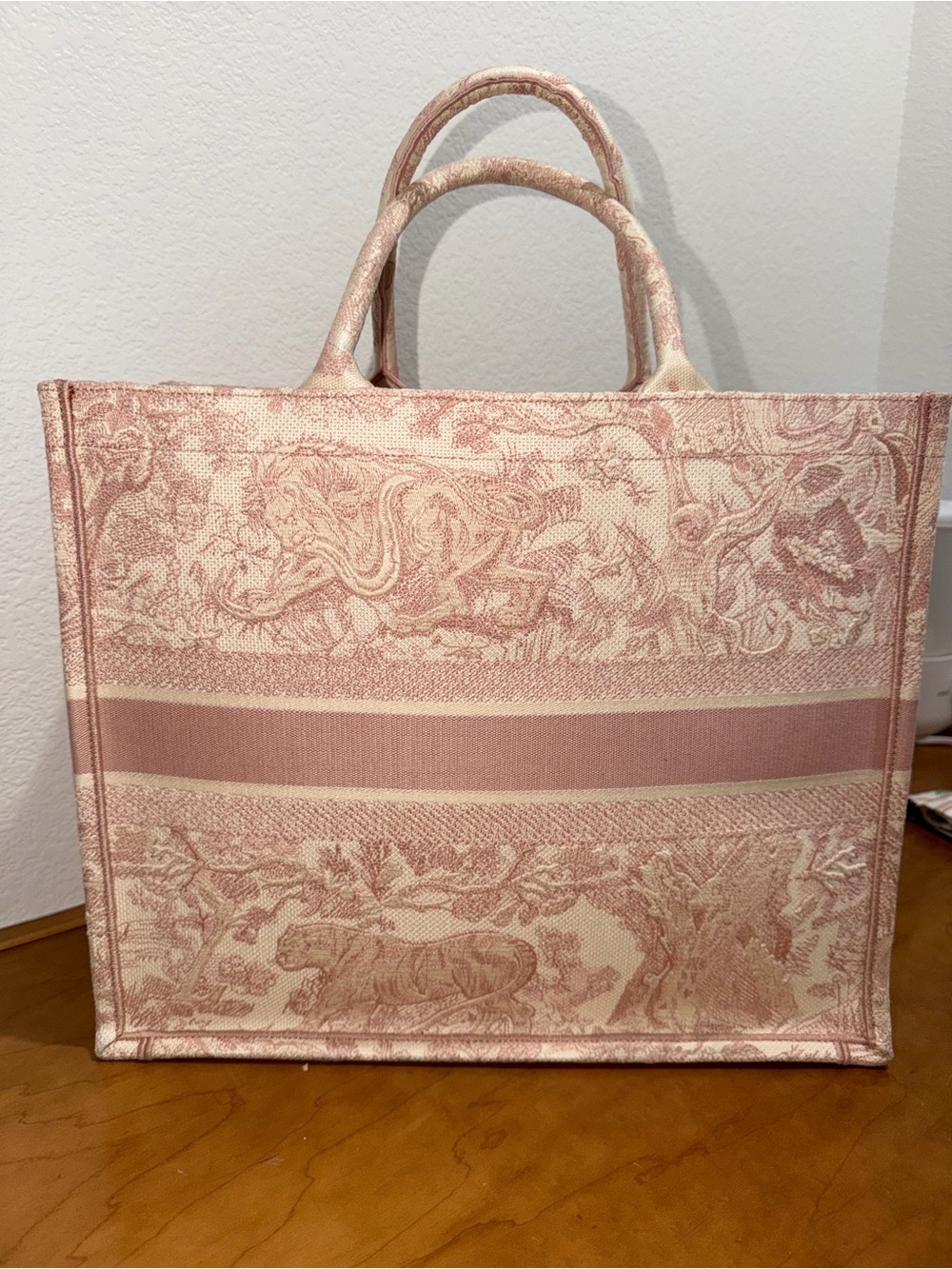 Dior Pink Toile de Jouy Large Book Tote Bag - Picture 4 of 15